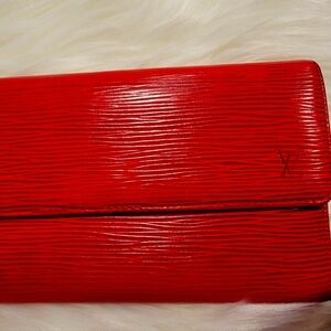 Vintage Louis Vuitton Epi red wallet